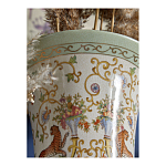 Ваза высокая из фарфора на бронзовом основании Turquoise Blooming Garden варинант исполнения - 8 | Loft Concept в Самаре