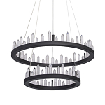 Люстра с двумя кольцами черного цвета с хрустальными элементами QUARTZ CRYSTAL варинант исполнения - 1 | Loft Concept в Самаре