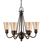 Люстра бронзового цвета с конусными плафонами из бежевого стекла Hinkley варинант исполнения - 1 | Loft Concept в Самаре