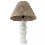 Настольная лампа с плетеным абажуром и белым мраморным основанием Simplicity and Nobility варинант исполнения - 2 | Loft Concept в Самаре