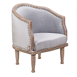 Кресло низкое с мягкой обивкой из велюра на 4-х деревянных ножках Emile Armchair grey варинант исполнения - 1 | Loft Concept в Самаре