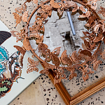 Зеркало круглое в металлической раме украшенной фигурами бабочек Butterflies варинант исполнения - 4 | Loft Concept в Самаре