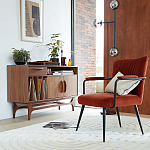 Кресло бархатное с подлокотниками на металлическом каркасе Oriel Retro Armchair варинант исполнения - 7 | Loft Concept в Самаре