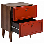 Тумба прикроватная красная из массива бука с 2-мя ящиками Wenge Light варинант исполнения - 3 | Loft Concept в Самаре
