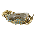 Чаша голубого цвета с оранментом и и бронзовыми фигурами леопардов Eden Garden варинант исполнения - 4 | Loft Concept в Самаре