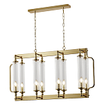 Люстра прямоугольная с 8-ю стеклянными плафонами цилиндрической формы Jeanette варинант исполнения - 2 | Loft Concept в Самаре