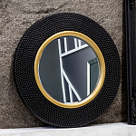 Зеркало в черной фактурной раме с золотым кантом Summon the Light варинант исполнения - 6 | Loft Concept в Самаре