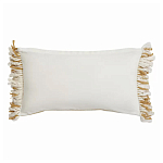 Чехол на подушку горчичного цвета с бахромой и объемным узором Ethnic mix варинант исполнения - 4 | Loft Concept в Самаре