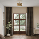 Потолочный светильник с плафоном из плетеного джута и черным каркасом Quoizel варинант исполнения - 7 | Loft Concept в Самаре