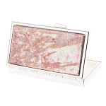 Таблетница карманная прямоугольная на 7 отделений с зеркалом и накладкой из натурального камня Турмалин Silver Stone Pillboxes варинант исполнения - 2 | Loft Concept в Самаре