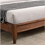 Кровать двуспальная с каркасом из дерева и мягким изголовьем Moon Walnut Bed варинант исполнения - 7 | Loft Concept в Самаре
