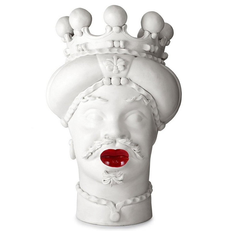 Ваза Vase Moro Man Medium Lipstick Белый Красный Ваза Vase Moro Man Medium Lipstick Белый Красный в Самаре | Loft Concept