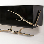 Дизайнерский комод чёрный глянцевый с основанием в виде золотых ветвей Meta Credenza  варинант исполнения - 1 | Loft Concept в Самаре