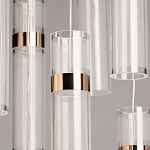 Люстра каскадная с прозрачными цилиндрическими плафонами Jenae Glass Tube Lighting варинант исполнения - 4 | Loft Concept в Самаре