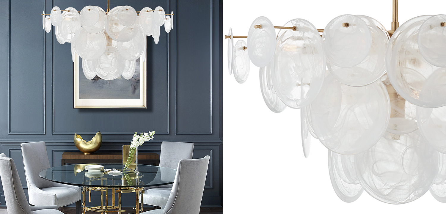 Люстра Disk Textured Glass Chandelier Люстра Disk Textured Glass Chandelier - Loft-Concept в Самаре