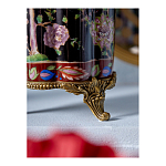 Ваза из фарфора черная с цветочной росписью и бронзовой стрекозой Spring Garden варинант исполнения - 7 | Loft Concept в Самаре