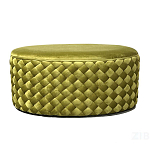 Пуф овальный плетеный оливкового цвета Pool Woven Velour варинант исполнения - 1 | Loft Concept в Самаре