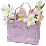 Декоративная ваза в виде сумки Birkin Bag Vase Pink варинант исполнения - 1 | Loft Concept в Самаре