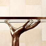 Обеденный стол с фигурным декором бронзового цвета Dichotomy racetrack варинант исполнения - 3 | Loft Concept в Самаре