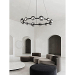 Люстра подвесная светодиодная в форме кольца Gray Ring Chandelier варинант исполнения - 2 | Loft Concept в Самаре