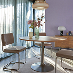 Круглый обеденный стол на одной ножке Remo Round Dining Table варинант исполнения - 6 | Loft Concept в Самаре