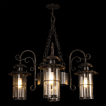 Уличная подвесная люстра с 4-мя цилиндрическими плафонами на цепях Elysian Lanterns варинант исполнения - 2 | Loft Concept в Самаре