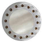 Зеркало белое с круглыми золотыми декоративными элементами Prince of the Church варинант исполнения - 1 | Loft Concept в Самаре