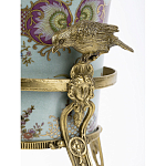 Ваза из голубого фарфора с рисунком птиц и цветов и декоративными элементами Blue Garden варинант исполнения - 4 | Loft Concept в Самаре