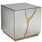 Столик журнальный зеркальный с золотым декором Gold Painted Mirror Table варинант исполнения - 1 | Loft Concept в Самаре