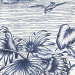 Обои ручная роспись Le Brésil Mer Bleue варинант исполнения - 2 | Loft Concept в Самаре