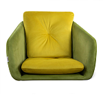 Стул с мягкой обивкой из велюра и подъемно-поворотным механизмом на колесиках Mason Green and Yellow варинант исполнения - 3 | Loft Concept в Самаре