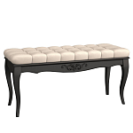 Банкетка из массива бука с бежевой обивкой из велюра Black Provence варинант исполнения - 1 | Loft Concept в Самаре