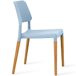 Пластиковый стул на ножках из массива бука Ferret Blue варинант исполнения - 3 | Loft Concept в Самаре