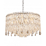 Люстра круглая с хрустальными подвесками на серебряном каркасе Roul Crystal Light варинант исполнения - 4 | Loft Concept в Самаре