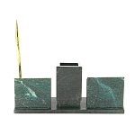 Настольный письменный набор из змеевика с визитницами и ручкой Successful Leader варинант исполнения - 3 | Loft Concept в Самаре