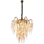 Люстра со стеклянными подвесками янтарного цвета Ambre Glass Chandelier 70 варинант исполнения - 3 | Loft Concept в Самаре