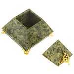 Шкатулка пирамида из натурального камня змеевик Stone Casket варинант исполнения - 2 | Loft Concept в Самаре