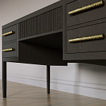 Большой Рабочий стол Primo с 5 выдвижными ящиками Темный орех варинант исполнения - 3 | Loft Concept в Самаре