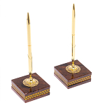 Настольный письменный набор с часами и визитницами из природного камня обсидиана Royal Present варинант исполнения - 4 | Loft Concept в Самаре