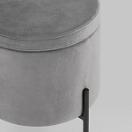 Серый пуф на черных ножках SANJAY варинант исполнения - 4 | Loft Concept в Самаре