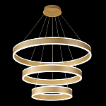 Люстра подвесная светодиодная с тремя золотистыми кольцами Ring Horizontal варинант исполнения - 2 | Loft Concept в Самаре