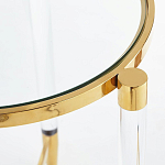 Золотой приставной столик с круглой стеклянной столешницей Weightless Table варинант исполнения - 4 | Loft Concept в Самаре