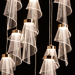 Люстра каскадная с 10-ю прозрачными плафонами Wave Line варинант исполнения - 5 | Loft Concept в Самаре