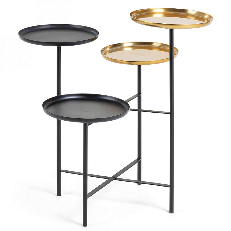 Приставной стол Table Different Levels Черный Золотой Приставной стол Table Different Levels Черный Золотой в Самаре | Loft Concept