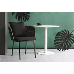 Стул мягкий с декором в виде плетеных лент на спинке и подлокотниках Semicircular Chair Decorated with Ribbons варинант исполнения - 5 | Loft Concept в Самаре