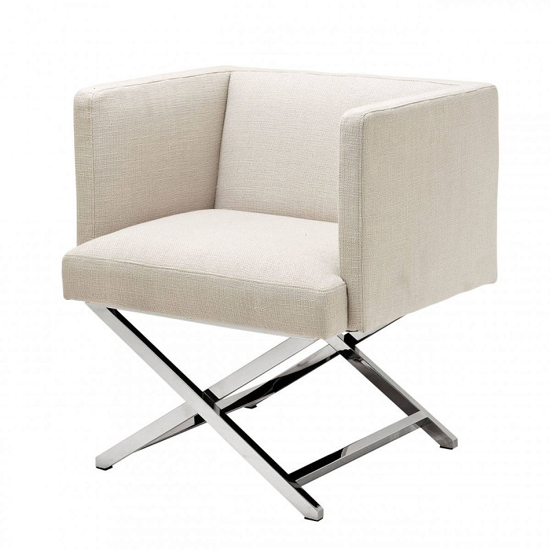 Кресло Eichholtz Chair Dawson Natural Молочный Нержавеющая сталь Кресло Eichholtz Chair Dawson Natural Молочный Нержавеющая сталь в Самаре | Loft Concept