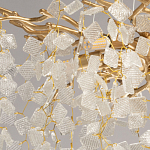 Люстра подвесная золотого цвета с декоративными ветвями и прозрачными рельефными подвесками FAIRYTREE Light варинант исполнения - 4 | Loft Concept в Самаре