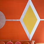 Обои ручная роспись Chez Nina by India Mahdavi Lantana colourway on Arancio dyed silk варинант исполнения - 3 | Loft Concept в Самаре