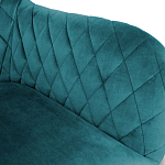 Барный стул со спинкой и подлокотниками на 4-х деревянных ножках Douglas Rhombus Бирюзовый Велюр варинант исполнения - 2 | Loft Concept в Самаре