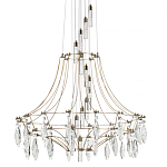Люстра подвесная из металла с хрустальными прозрачными подвесками Quasar 81 варинант исполнения - 1 | Loft Concept в Самаре